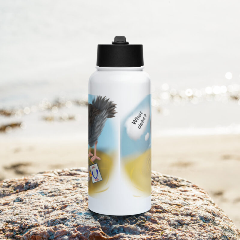 Head in sand Stainless steel water bottle with a straw lid - Image 3