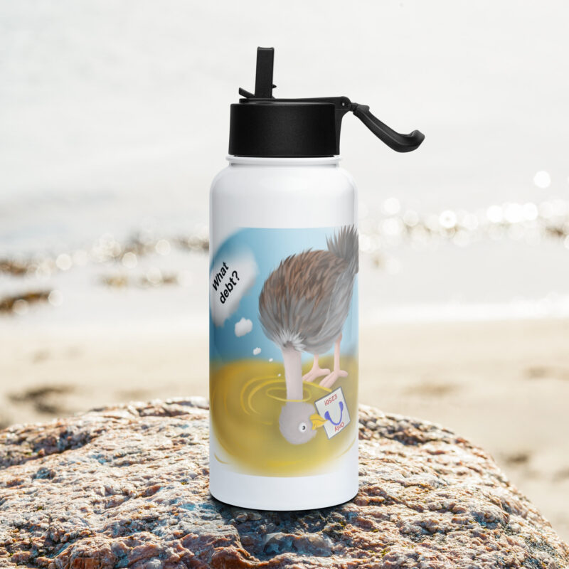 Head in sand Stainless steel water bottle with a straw lid