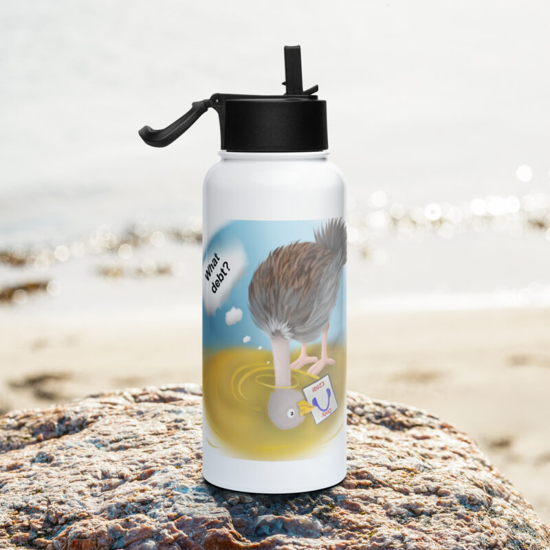 Head in sand Stainless steel water bottle with a straw lid - Image 2