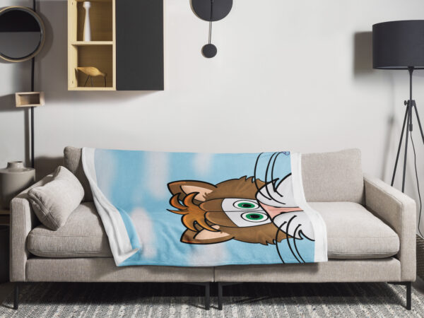 Cartoon cat face Throw Blanket