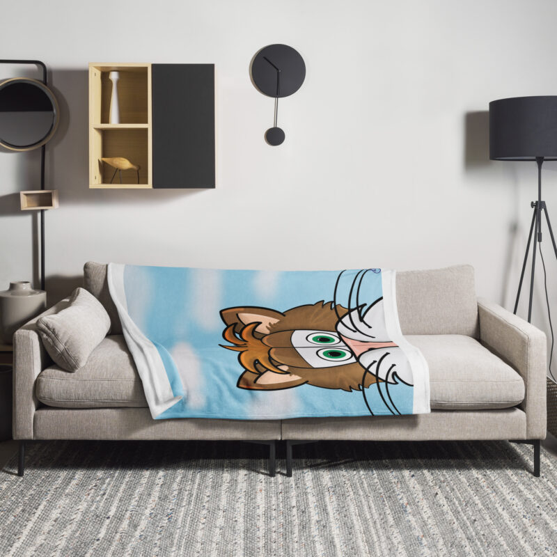Cartoon cat face Throw Blanket