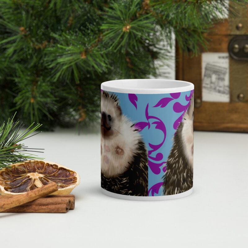Hedgehog belly White glossy mug - Image 3