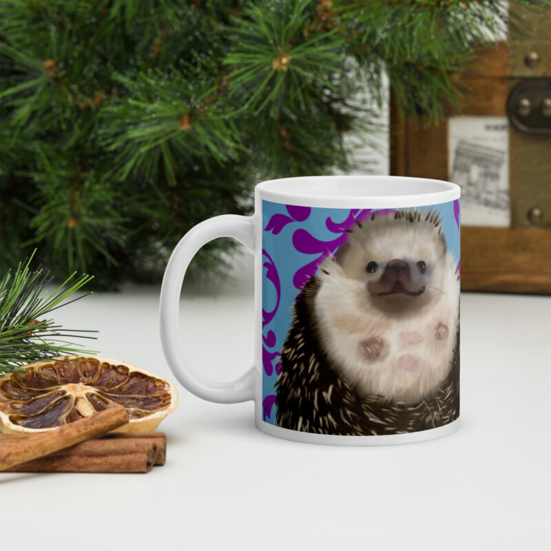 Hedgehog belly White glossy mug - Image 2