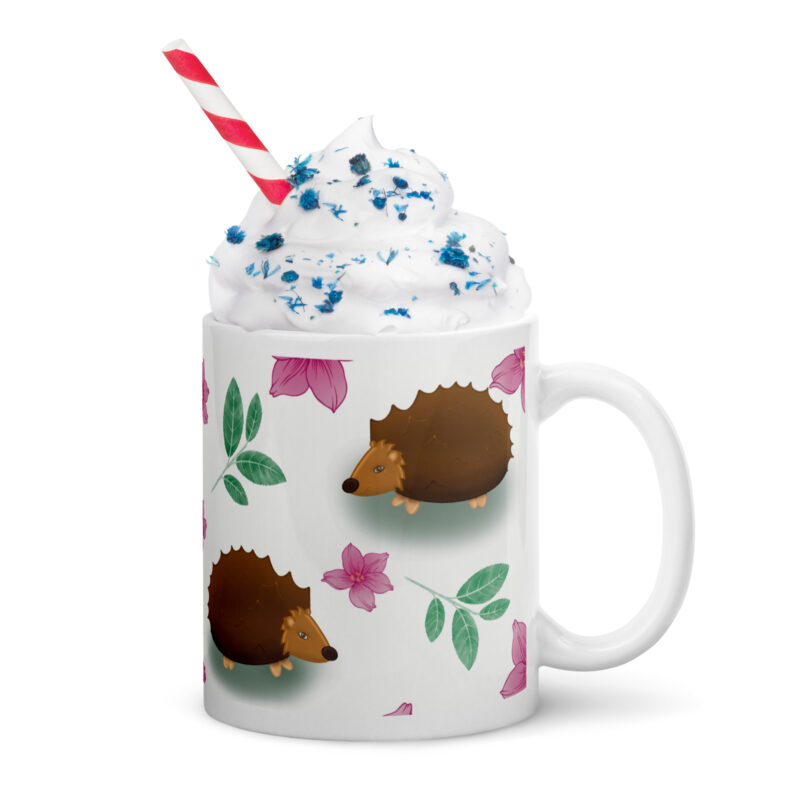 Hedgehog White glossy mug - Image 2