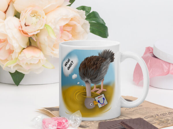 Head in sand White glossy mug