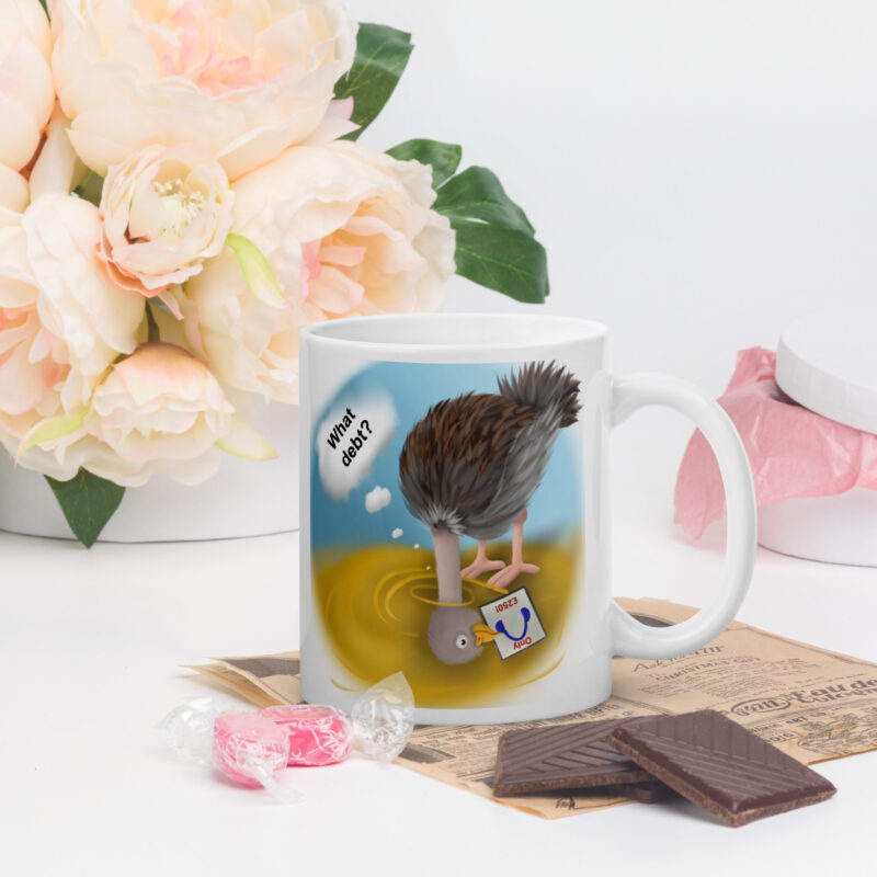 Head in sand White glossy mug