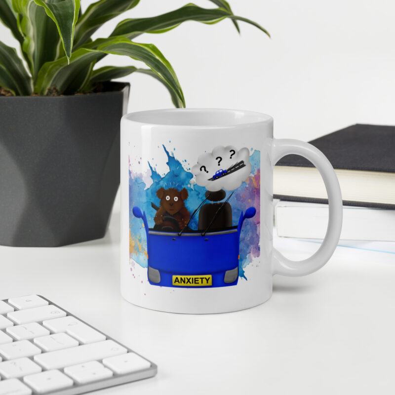 Driving Anxiety White glossy mug - Image 2