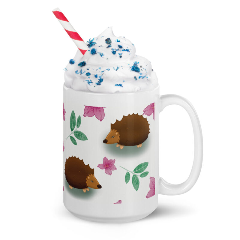 Hedgehog White glossy mug - Image 4