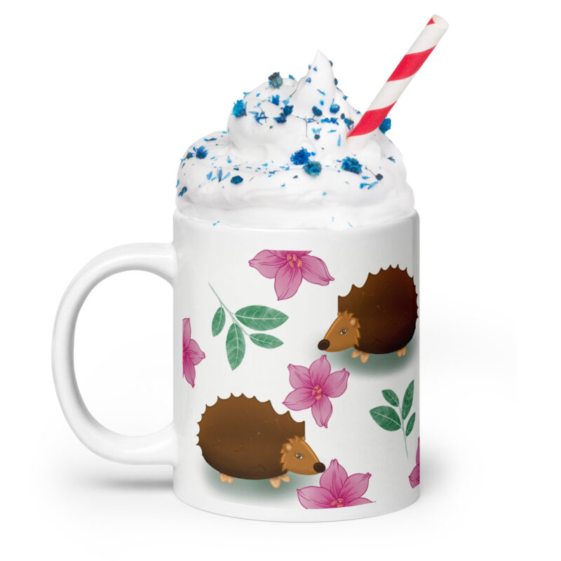 Hedgehog White glossy mug - Image 5