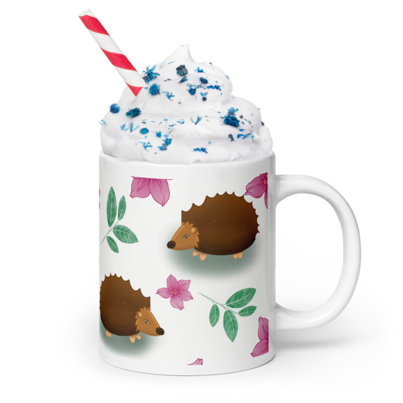 Hedgehog White glossy mug - Image 6