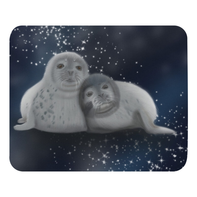 Cuddling Seals Mouse pad