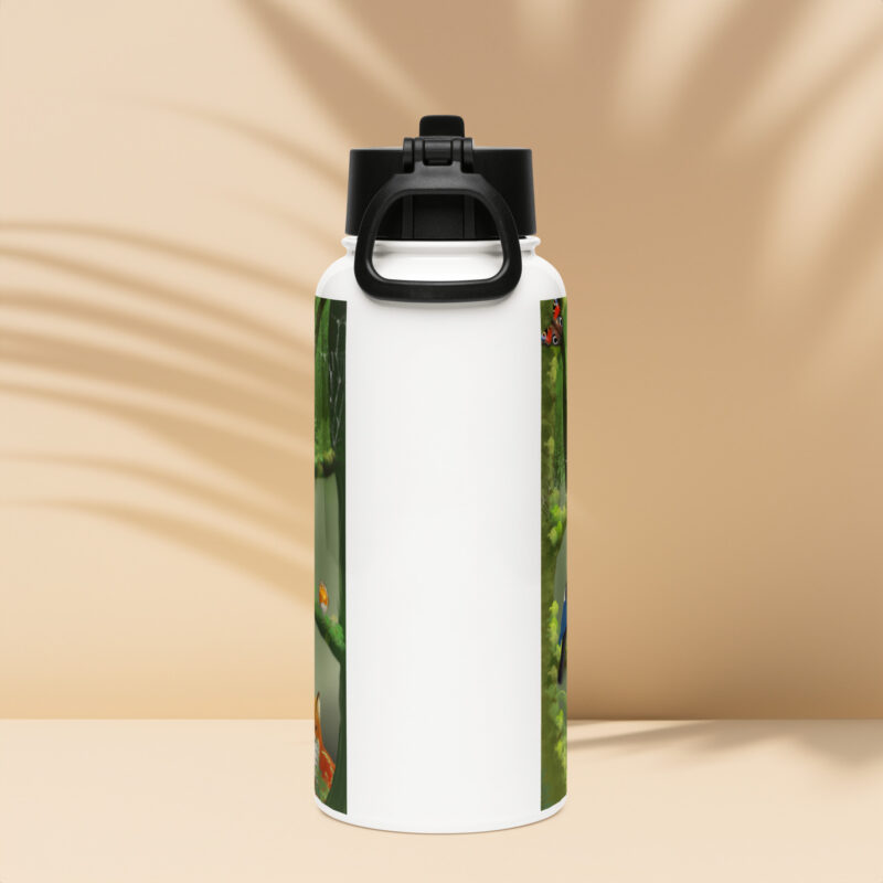 Forest Creatures Stainless steel water bottle with a straw lid - Image 4