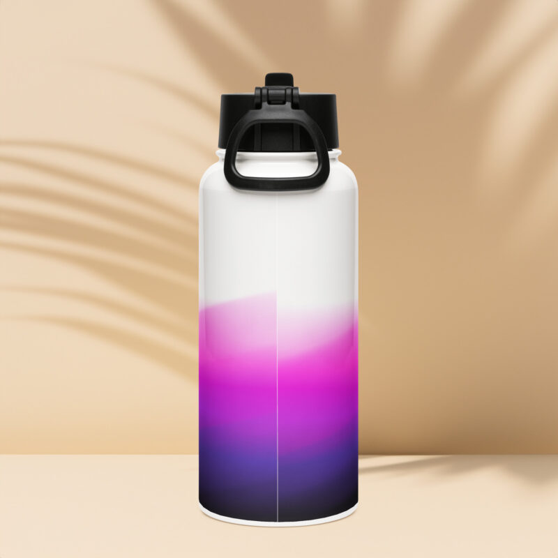 Pink abstract Stainless steel water bottle with a straw lid - Image 4