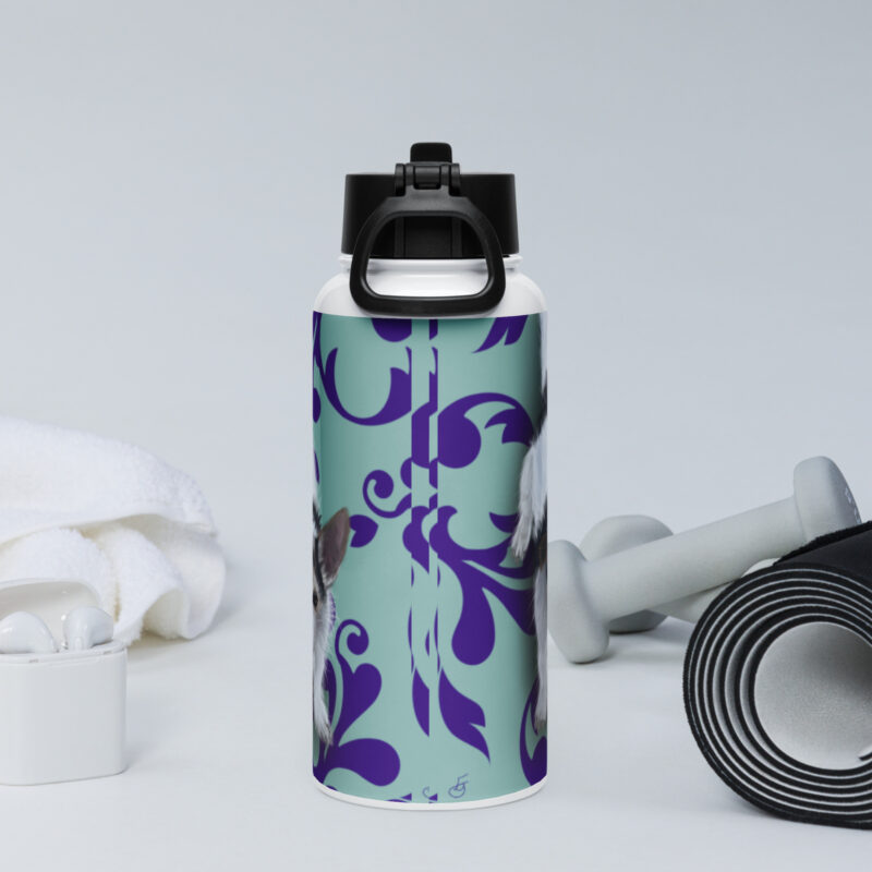 Jack Russell Stainless steel water bottle with a straw lid - Image 4