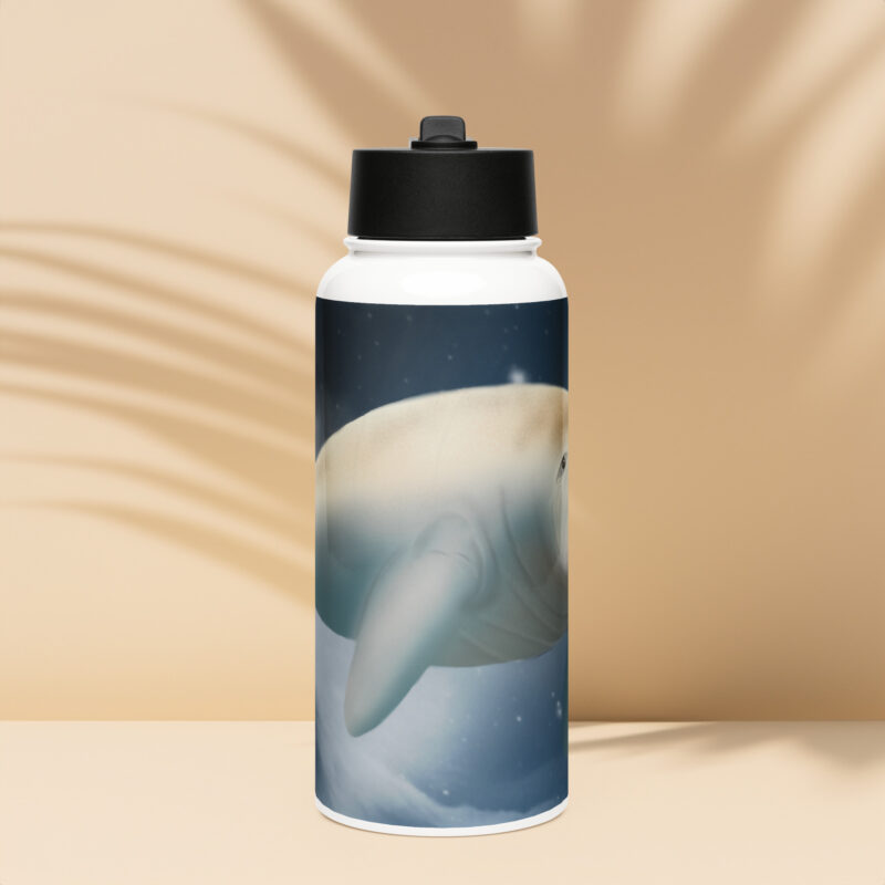 Manatee Stainless steel water bottle with a straw lid - Image 3