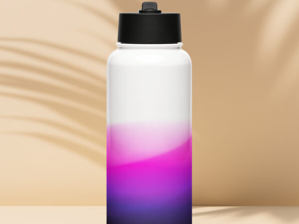 Pink abstract Stainless steel water bottle with a straw lid