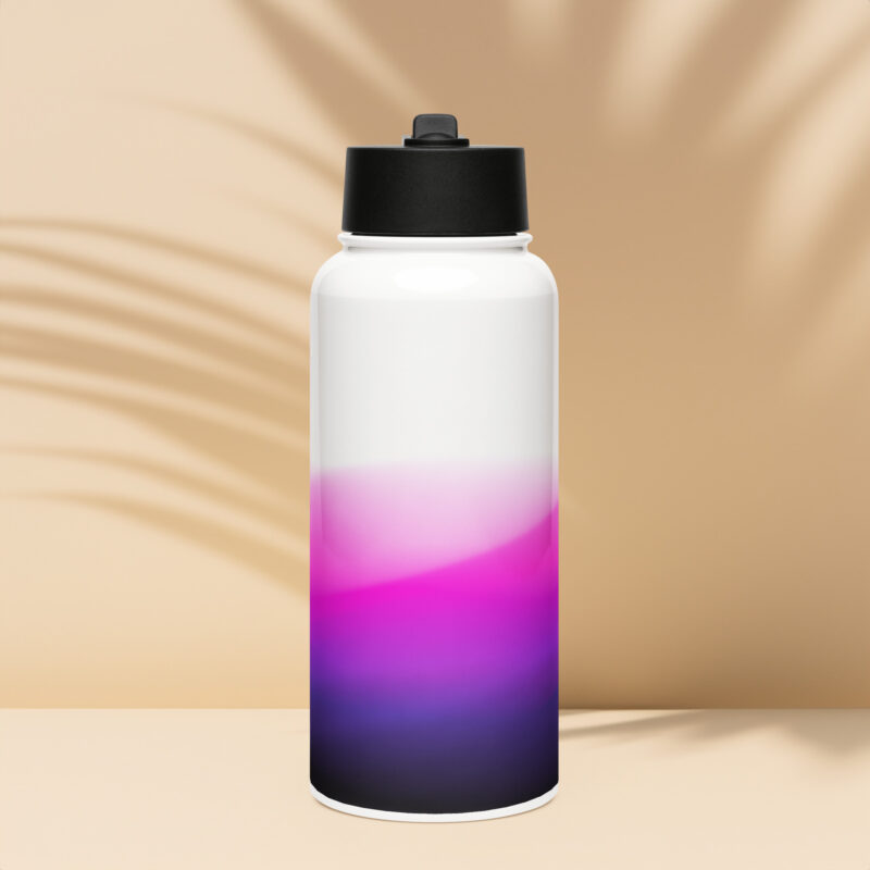 Pink abstract Stainless steel water bottle with a straw lid