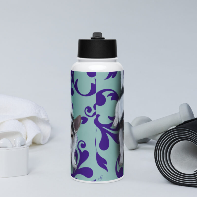 Jack Russell Stainless steel water bottle with a straw lid - Image 3