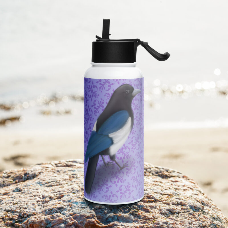 Magpie Stainless steel water bottle with a straw lid - Image 2