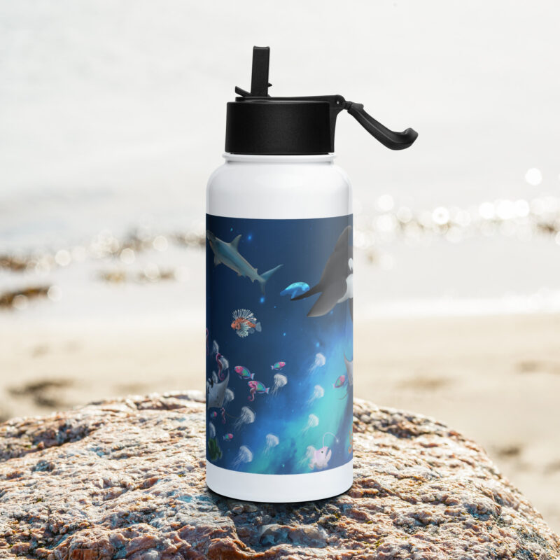 Ocean within the stars Stainless steel water bottle with a straw lid - Image 2