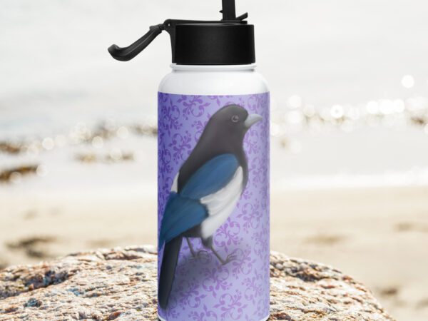 Magpie Stainless steel water bottle with a straw lid