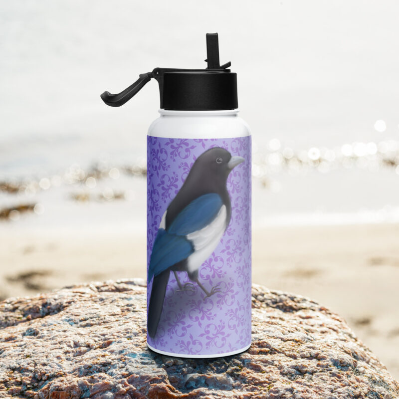 Magpie Stainless steel water bottle with a straw lid