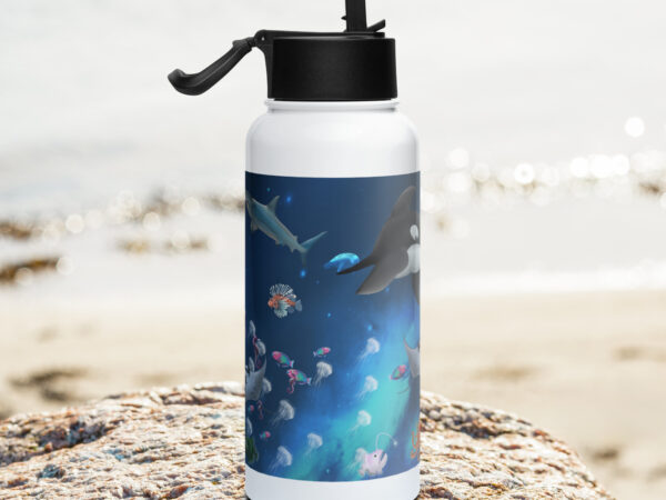 Ocean within the stars Stainless steel water bottle with a straw lid