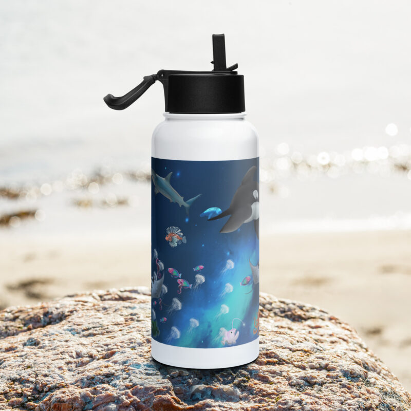 Ocean within the stars Stainless steel water bottle with a straw lid