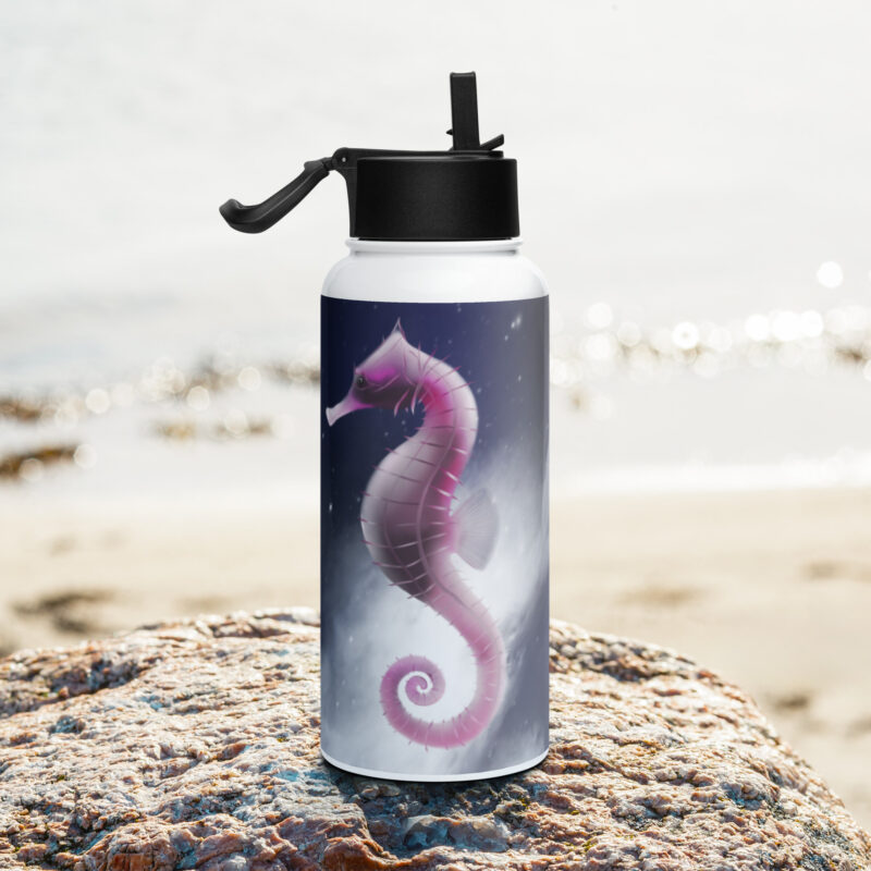Seahorse Stainless steel water bottle with a straw lid - Image 2