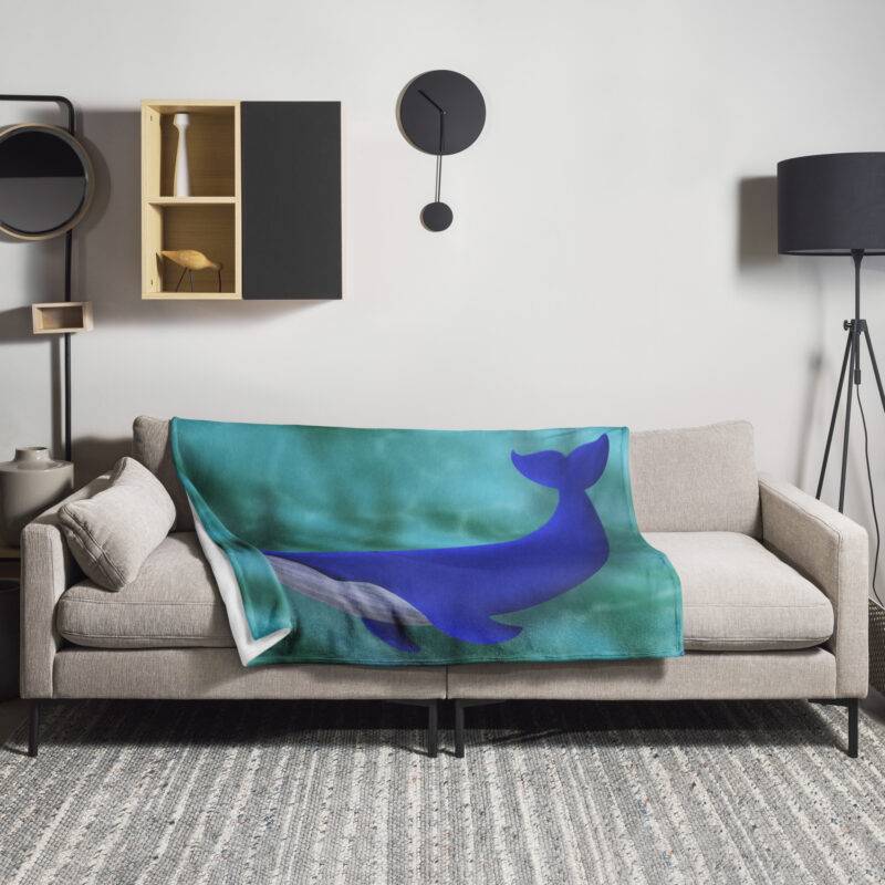 Blue Whale Throw Blanket