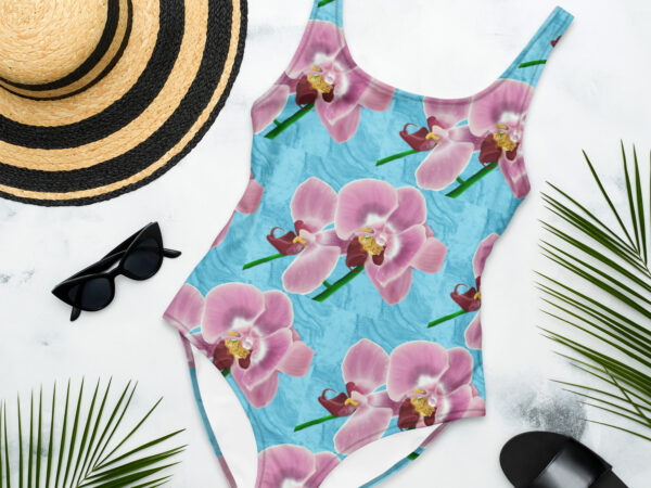 Pink Orchids One-Piece Swimsuit
