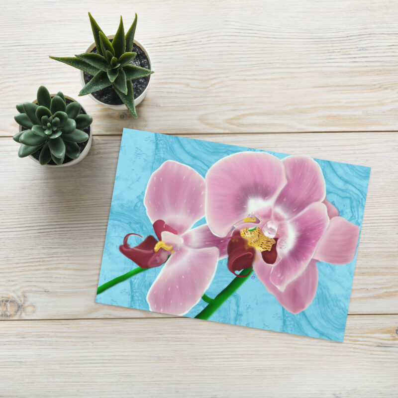 Pink Orchids Greeting card