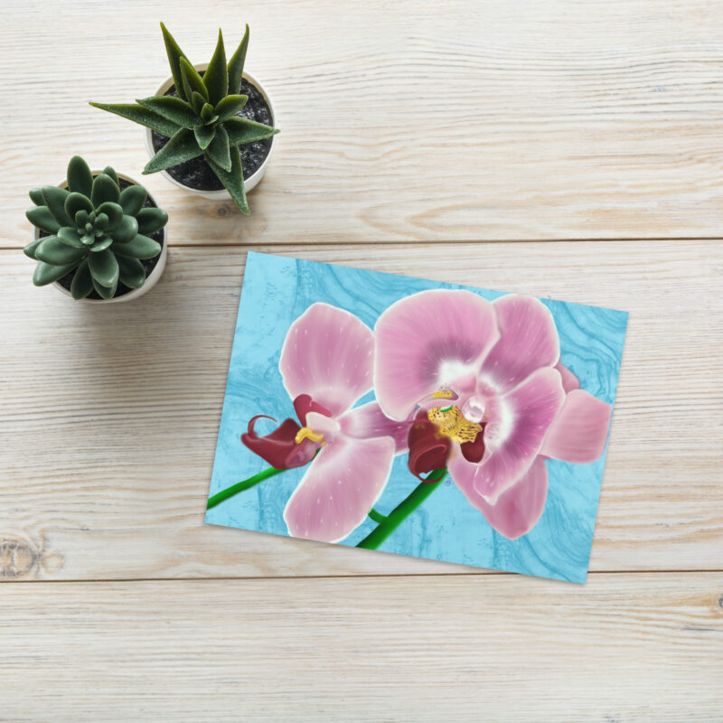 Pink Orchids Greeting card - Image 5